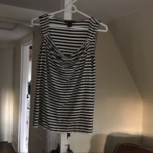Black and white striped cotton tank from WHBM
